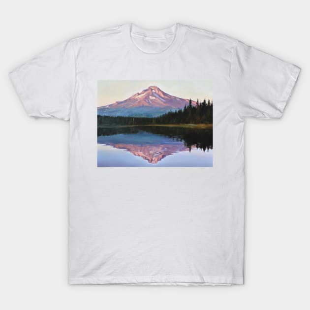 Mt.Hood Trillium Sunrise T-Shirt by Abstrotica